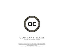QC CQ Vector Illustration On White Background With A Circle Effect Of Gold Monogram Logo 