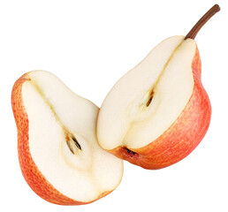 Wall Mural - Halved red pear isolated on transparent background. Full depth of field.
