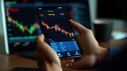 Poster - A stock market or Forex trading chart and a candlestick chart for the concept of financial investments.Generative AI