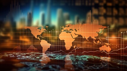 Poster - A stock market or Forex trading chart and a candlestick chart for the concept of financial investments.Generative AI