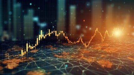 Poster - A stock market or Forex trading chart and a candlestick chart for the concept of financial investments.Generative AI