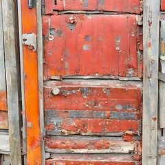 Wall Mural - red metal door