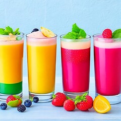 Poster - fruit smoothie with berries