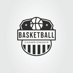 Wall Mural - basketball club logo or basket ball team symbol vector illustration design
