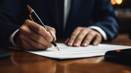 Poster - Signing contract, business agreement, deal concept. Generative AI