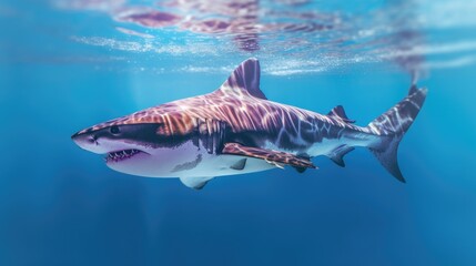 Wall Mural - shark in vibrant colors, Sunny Nature photo