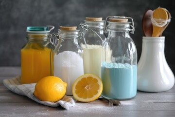 Poster - homemade cleaning product recipe with ingredients and step-by-step instructions, created with generative ai