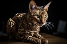 Cat, With Furrowed Brow, Designing Intricate And Modern Structure, Created With Generative Ai