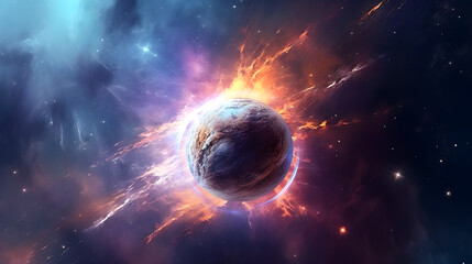 glowing sky sphere abstract wallpaper. ai generate
