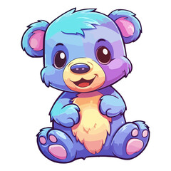  Colorful Teddy bear toy icon cartoon illustrations graphic design. 