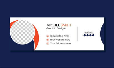 Wall Mural - modern and minimalist email signature or email footer template. modern & professional email signatur