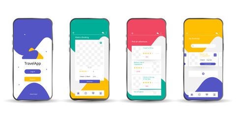 Smartphone collection screen with different interface app template