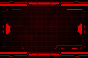 Wall Mural - red control panel display abstract modern technology futuristic interface hud vector design.