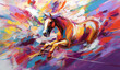 abstract colorful background with horse , generative ai