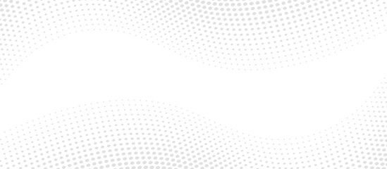 Poster - Flowing dots particles wave pattern halftone gradient curve shape isolated on background. Digital dynamic wave of particles.