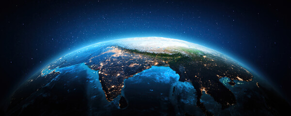 Wall Mural - india - tibet and himalayas from space