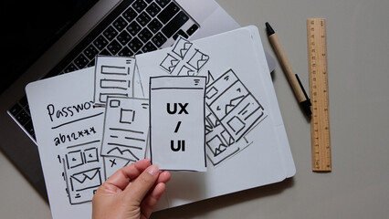 Canvas Print - ux mobile application wireframe.