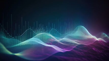 Modern abstract digital wave particle background. Generative AI AIG21.