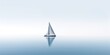 Sailboat glides lightly on the waves of a pristine ocean