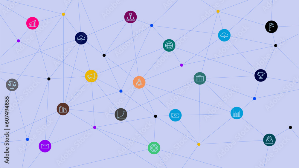 Business and information technology with infographic elements and icons ...