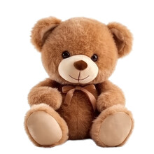 Brown Teddy Bear On Transparent Background, PNG