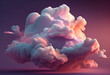 © Rodrigo Ojeda - Artificially Generated Image of White Cloud Against Red, Pink, and Purple Background