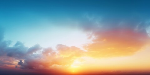 beautiful blue sunset sky with white clouds background, Generative AI