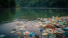 Very Important Plastic And Trash Pollution On Beautiful Lake