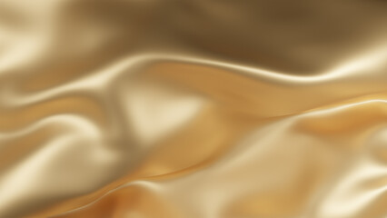 Golden satin silk, luxury fabric background with copy space