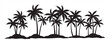 © Okkie Agemo Studio03 - Black palm tree set vector illustration on white background silhouette art black white stock illustration