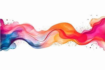 watercolor liquid splatter banner on white background. generative ai