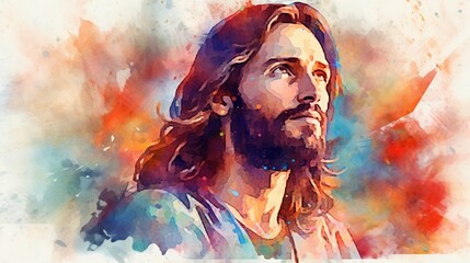 Wall Mural - Jesus Chriest Illustration, Generative Ai