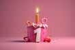 © top images - Abstract number 1 one or first and birthday candle. AI generated, human enhanced