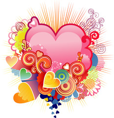 Sticker - Love heart / valentine's or wedding /  vector illustration  The layers are included