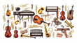 Vielfalt der Musikinstrumente in harmonischer Komposition