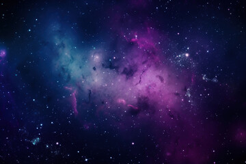 Wall Mural - blue and purple galaxy background created with generative ai technology