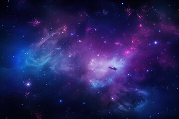 blue and purple galaxy background created with generative ai technology