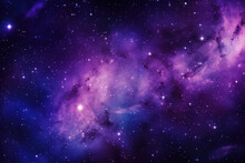 Blue And Purple Galaxy Background Created With Generative AI Technology