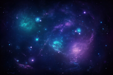 Wall Mural - blue and purple galaxy background created with generative ai technology