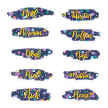 Boy Names That Start With Letter N, Noel, Nixon, Norman, Nelson, Noah, Nash, Neal, Nathan, Nick And Nemo, Stickers, Labels, Gift Tags, Png File