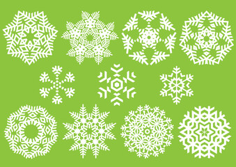 Poster - vector snowflakes collection