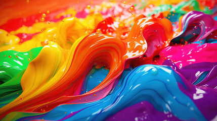 Abstract colorful paint splash 4k wallpaper. AI