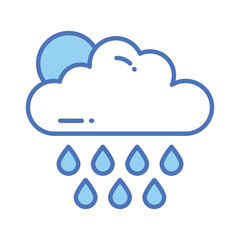 an editable icon of rainy cloud in modern style, ready to use vector