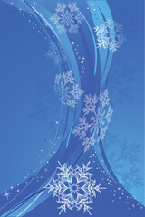 Sticker - Snowflake blue background