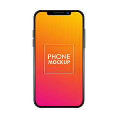 Wall Mural - modern smartphone mockup colorful gradient display isolated vector illustration