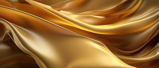 Wall Mural - Golden Silk Waves Background for presentation design. Suit for business, corporate, institution, party, festive, seminar, and talks