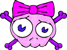 A Cute Pink Girl Skull And Crossbones.
