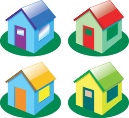 Wall Mural - a vector illustration for a set of small house