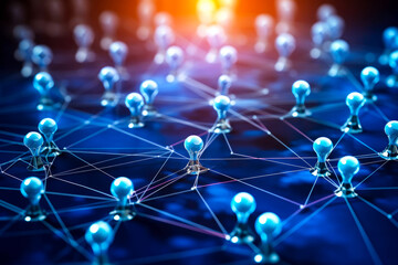 Business network. Social network. Business communication data exchanges customer connection. Generative AI