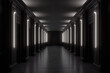 © MUS_GRAPHIC - Illuminated corridor interior design. Empty Room Interior Background, creative ai